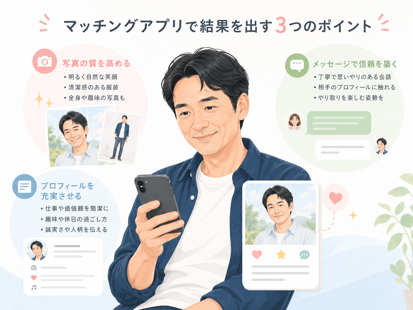 40代男性がマッチングアプリで結果を出すポイント