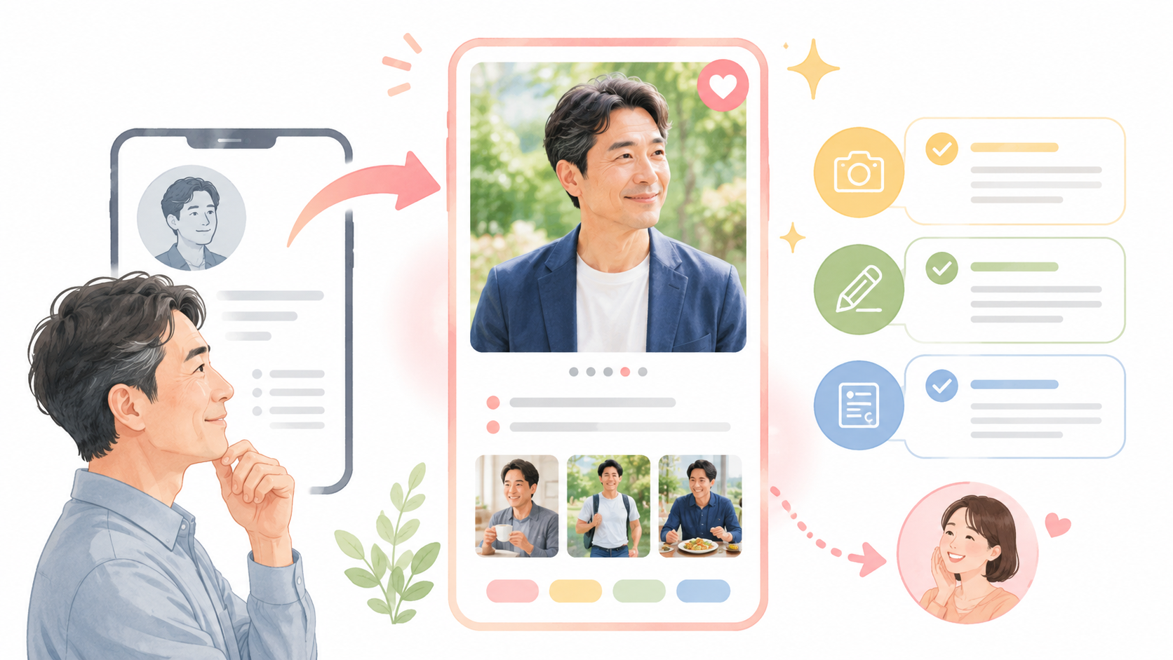 マッチングアプリのプロフィール改善ポイント
