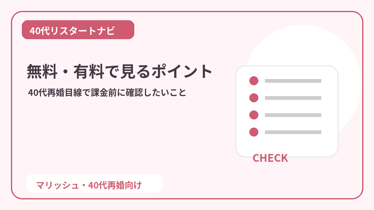 マリッシュの無料と有料の違いを確認するイメージ